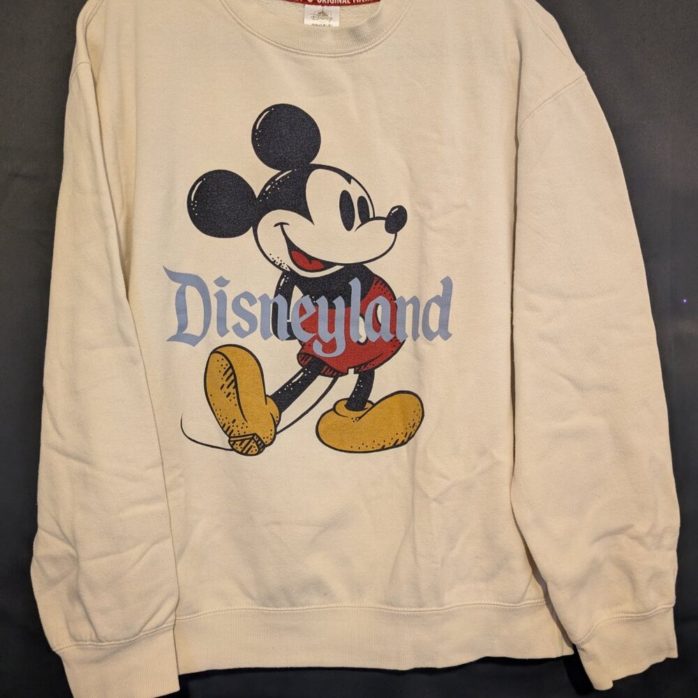 Disneyland Walt Disney World Mickey Mouse Large Sweatshirt Cream Pullover
